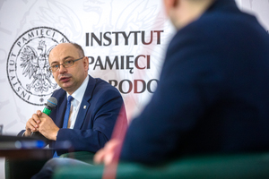 Dr Mateusz Szpytma, wiceprezes IPN, podczas dyskusji „Zielona Solidarność – nowa opozycja na wsi czy nawiązanie do PSL?” – 22 stycznia 2021. Fot. Sławek Kasper (IPN)