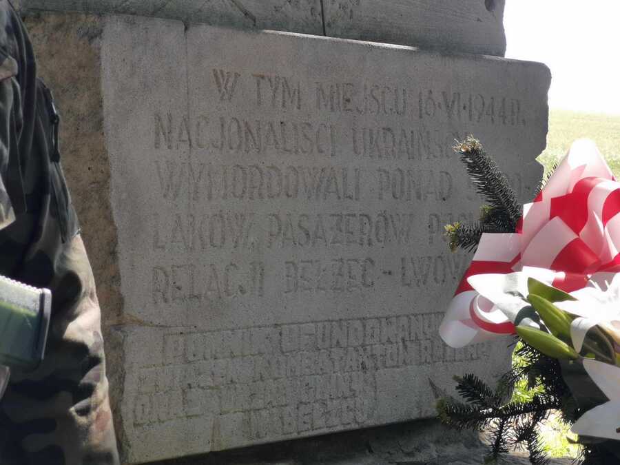 Uroczystości upamiętniające Mord pod Bełżcem, 80. rocznica zbrodni UPA na polskich pasażerach – Bełżec, 16 czerwca 2024. Fot. Stanisław Stopyra (IPN)