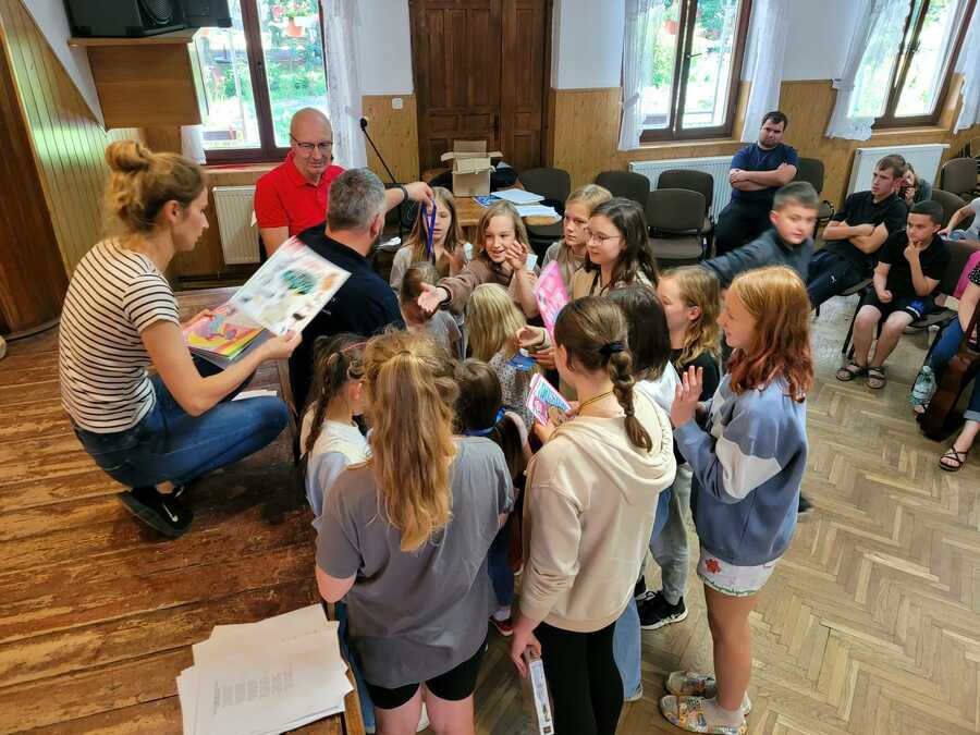 Wakacje z IPN dla młodzieży odpoczywającej w Myczkowcach, 4 lipca 2024. Fot. Stanisław Stopyra (IPN)