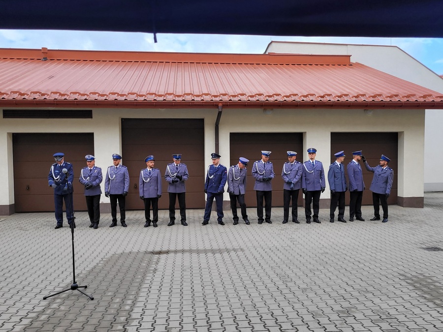 Odsłonięcie tablicy poświęconej pamięci funkcjonariuszy Policji Państwowej związanych z powiatem strzyżowskim –Strzyżów, 23 lipca 2024. Fot Hubert Bury (IPN)