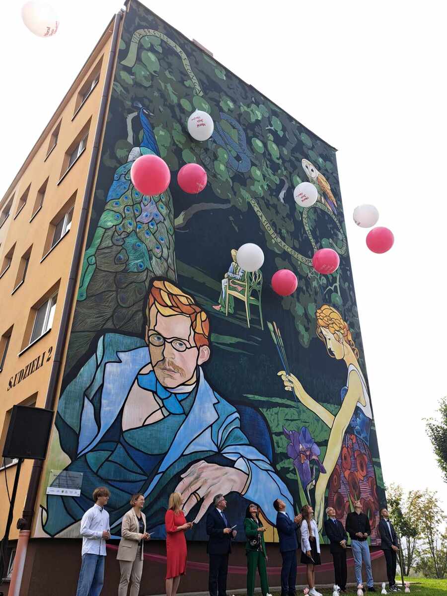 Odsłonięcie muralu Józefa Mehoffera – Ropczyce, 11 września 2024. Fot. Jacek Magdoń (IPN)