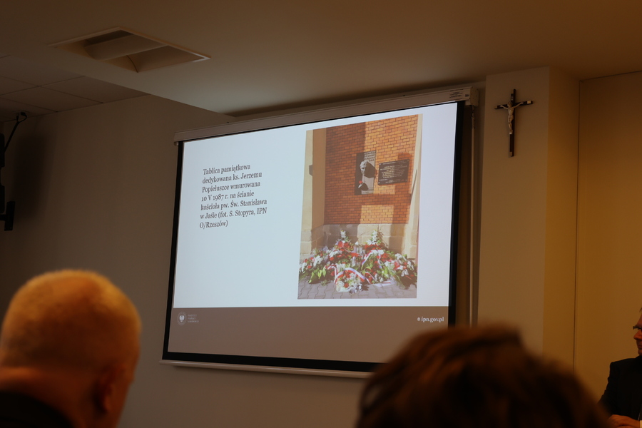 Sesja popularnonaukowa „Błogosławiony Jerzy Popiełuszko – życie, posługa, męczeństwo i pamięć” – Rzeszów, 7 listopada 2024. Fot. Katarzyna Gajda-Bator (IPN)