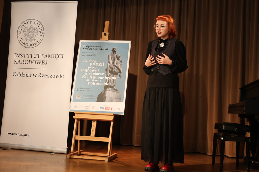 Półfinał XI Ogólnopolskiego Konkursu Recytatorskiego „W kręgu poezji i prozy lagrowej więźniarek obozu KL Ravensbrück im. Wandy Półtawskiej” – Rzeszów, 12 marca 2025. Fot. Katarzyna Gajda-Bator (IPN)