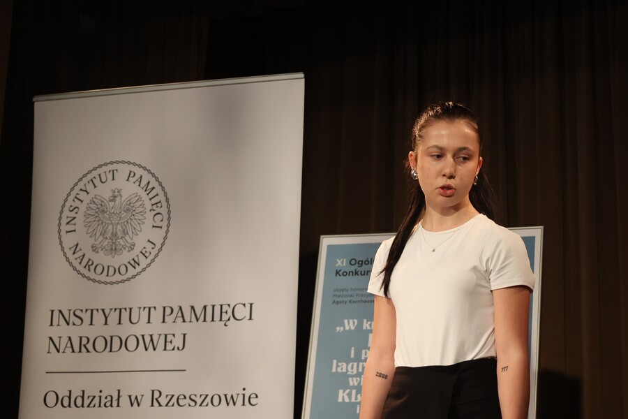 Półfinał XI Ogólnopolskiego Konkursu Recytatorskiego „W kręgu poezji i prozy lagrowej więźniarek obozu KL Ravensbrück im. Wandy Półtawskiej” – Rzeszów, 12 marca 2025. Fot. Katarzyna Gajda-Bator (IPN)