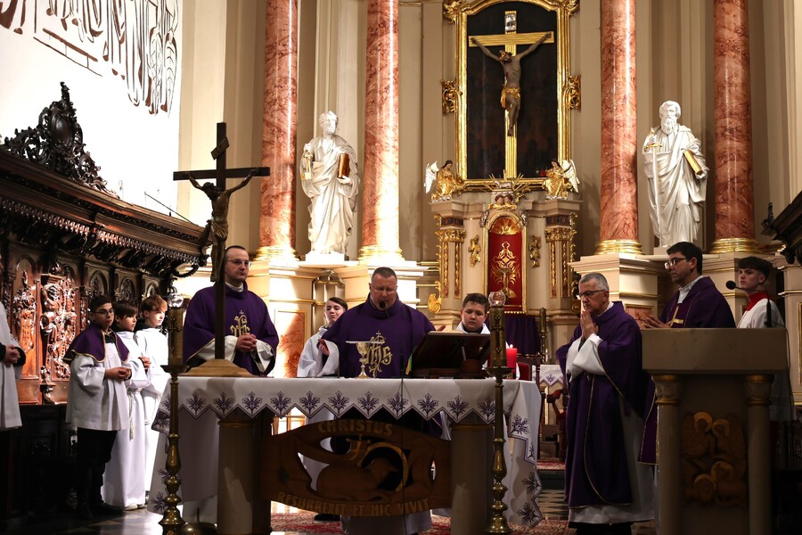 Msza święta w 80. rocznicę deportacji mieszkańców Pogórza Dynowskiego do ZSRS – Dynów, 17 marca 2025. Fot. Katarzyna Gajda-Bator (IPN)