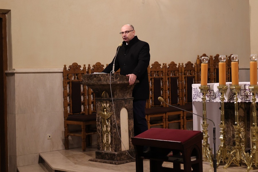 Dr Mateusz Szpytma, wiceprezes IPN na pogrzebie śp. Weroniki Bar – Markowa, 8 kwietnia 2025. Fot. Radosław Sołek (IPN)