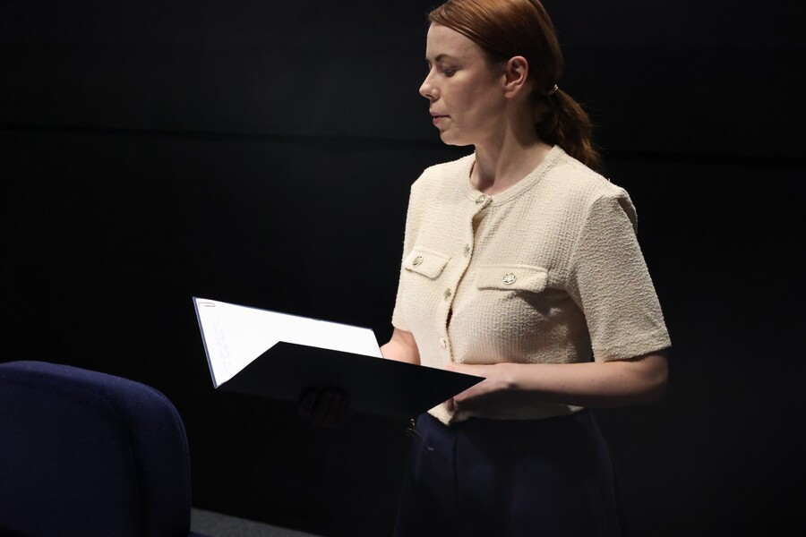 Katarzyna Kyc na prezentacji filmu „Małopolscy kapelani Golgoty Wschodu” – Rzeszów, 24 kwietnia 2025. Fot. Katarzyna Gajda-Bator (IPN)