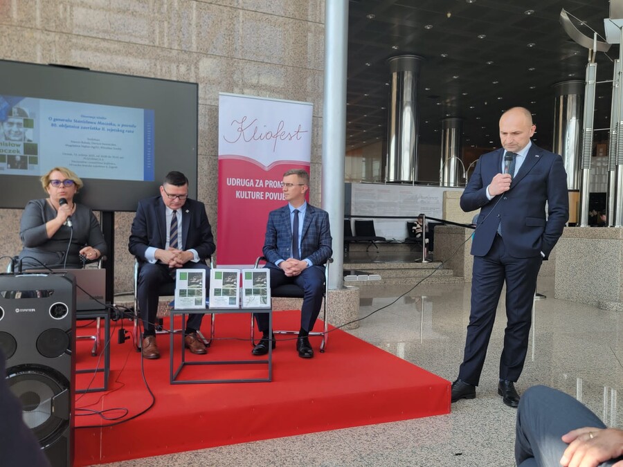 Prezentacja sylwetki i działalności gen. Stanisława Maczka na Festiwalu Historycznym Kliofest w Zagrzebiu – 13 maja 2025. Fot. Mirosław Surdej (IPN)