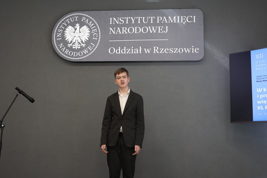 Przesłuchania w XII edycji ogólnopolskiego konkursu recytatorskiego „W kręgu poezji i prozy lagrowej więźniarek KL Ravensbrück im. Wandy Półtawskiej” – Rzeszów, 19 marca 2026. Fot. Katarzyna Gajda-Bator (IPN)