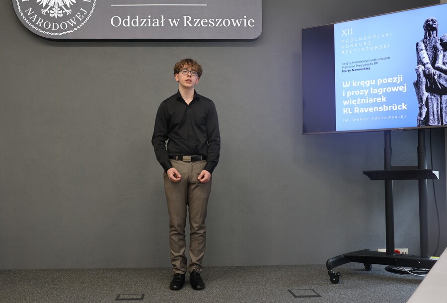 Przesłuchania w XII edycji ogólnopolskiego konkursu recytatorskiego „W kręgu poezji i prozy lagrowej więźniarek KL Ravensbrück im. Wandy Półtawskiej” – Rzeszów, 19 marca 2026. Fot. Katarzyna Gajda-Bator (IPN)