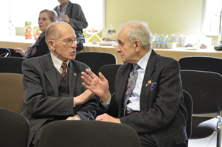 Franciszek Batory i Stanisław Wnorowski - honorowi goście spotkania w Klubie im. płk. Łukasza Cieplińskiego w Rzeszowie.