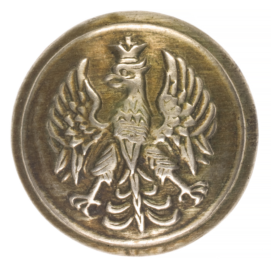 Guzik z munduru ppor. Władysława Jaksana – oficera Armii Polskiej we Francji w 1940 r.