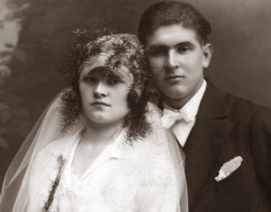 Zdjęcie 001. Franciszek i Katarzyna Cieplikowie – fotografia ślubna, 6 listopada 1928 r.