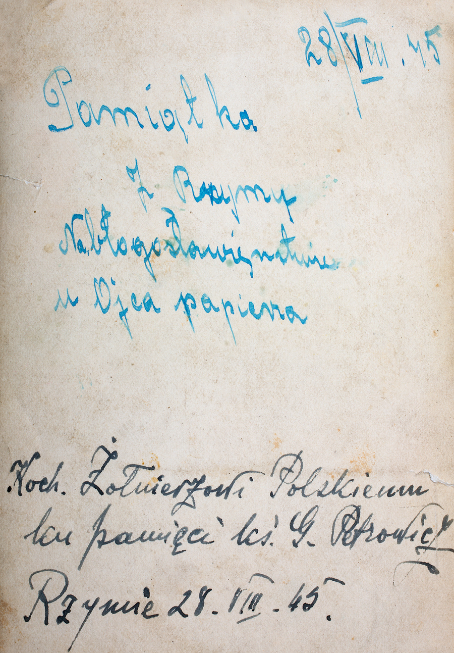 Zdjęcie 029. Druga strona zdjęcia z dedykacją ks. Grzegorza Petrowicza.
