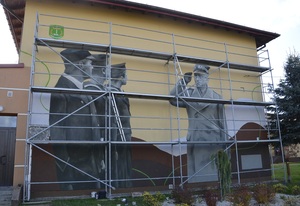 Mural przestawiający gen. Władysława Sikorskiego w Tuszowie Narodowym