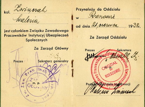 Radiofoniczna karta rejestracyjna, wystawiona w lipcu 1939 r. przez Urząd Pocztowo-Telefoniczny Rzeszów 1 na nazwisko: Waleria Zwinczak