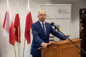 Zastępca prezesa IPN dr Mateusz Szpytma podczas uroczystość wręczenia Krzyży Wolności i Solidarności - Rzeszów, 23 września 2022 (fot. Igor Witowicz)