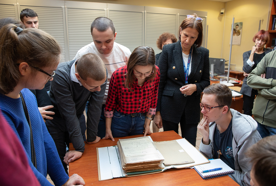 Lekcja archiwalna dla studentów Uniwersytetu Rzeszowskiego – Rzeszów, 17 października 2022. Fot. Igor Witowicz IPN O/Rzeszów