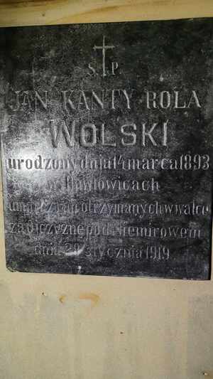 Cmentarzu w Pruchniku mogiła Jana Kanty Wolskiego