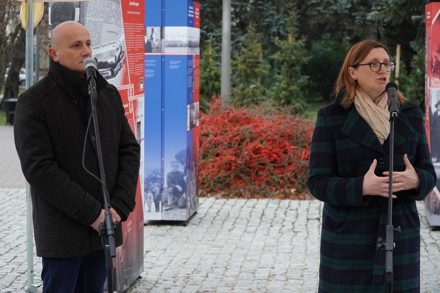 Otwarcie wystawy plenerowej „Ramię krzep – Ojczyźnie służ”. 135 rocznica powstania Sokolstwa Polskiego w Ameryce – Rzeszów, 10 stycznia 2023. Fot. Marcin Bukała IPN Rzeszów