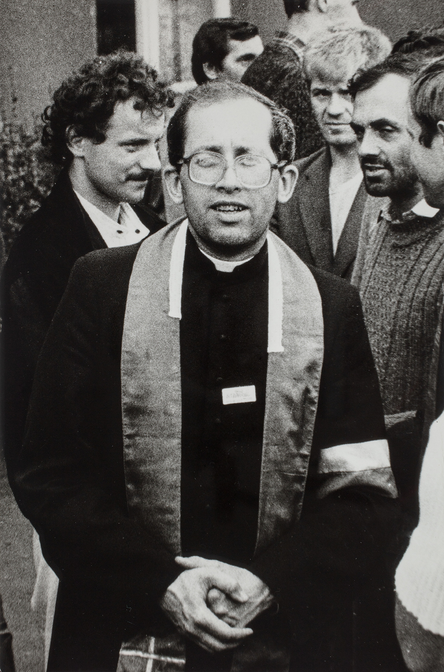 Ks. Jan Niemiec na strajku w Hucie Stalowa Wola w sierpniu 1988 r.