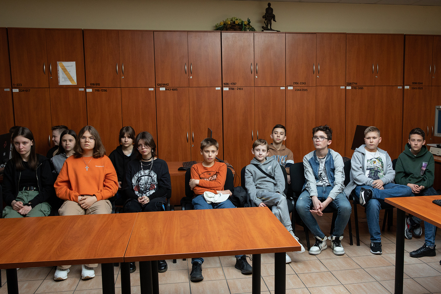 Lekcja archiwalna dla uczniów Szkoły Podstawowej Nr 11 im. generała Stanisława Maczka w Rzeszowie– Rzeszów, 21 kwietnia 2023. Fot. Igor Witowicz (IPN)