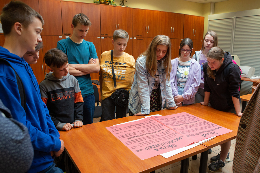 Lekcja archiwalna dla uczniów Szkoły Podstawowej w Białce – Rzeszów, 29 maja 2023 r. Fot. Igor Witowicz (IPN)