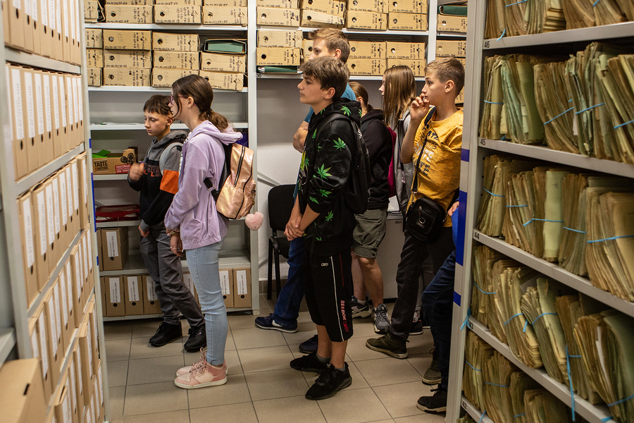 Lekcja archiwalna dla uczniów Szkoły Podstawowej w Białce – Rzeszów, 29 maja 2023 r. Fot. Igor Witowicz (IPN)