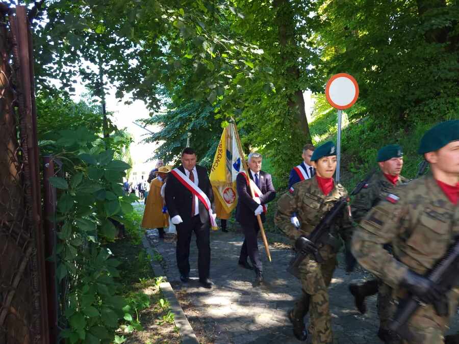 Uroczyste odsłonięcie tablicy pamięci Franciszka Głowacza, Kazimierza Cieszyńskiego, Zbigniewa Kuchcińskiego – Przemyśl, 13 sierpnia 2023. Fot. Maria Rejman (IPN)