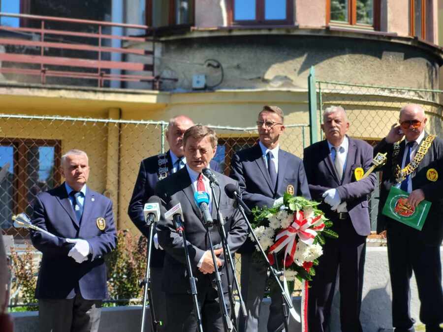 Uroczyste odsłonięcie tablicy pamięci Franciszka Głowacza, Kazimierza Cieszyńskiego, Zbigniewa Kuchcińskiego – Przemyśl, 13 sierpnia 2023. Fot. Maria Rejman (IPN)