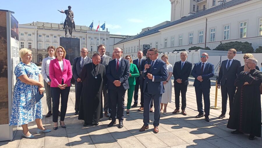 Otwarcie wystawy „Śmierć za człowieczeństwo. Rodzina Ulmów” – Pałac Prezydencki w Warszawie, 21 sierpnia 2023. Fot. Marcin Bukała (IPN)