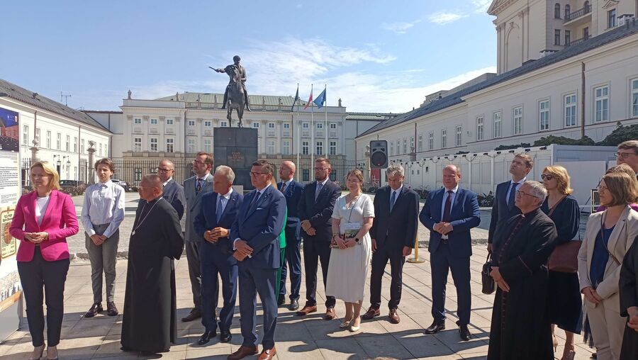 Otwarcie wystawy „Śmierć za człowieczeństwo. Rodzina Ulmów” – Pałac Prezydencki w Warszawie, 21 sierpnia 2023. Fot. Marcin Bukała (IPN)