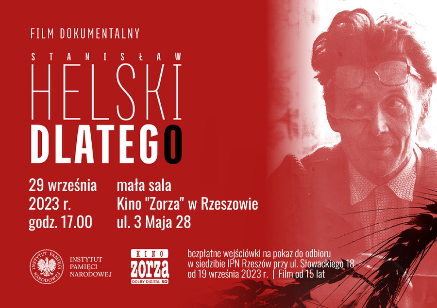 Plakat filmu „Stanisław Helski. Dlatego”