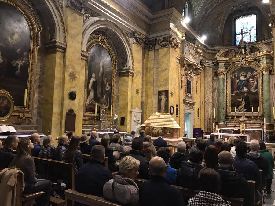 Prezentacja Szopki Bożonarodzeniowej z Markowej w Rzymie. Fot Anna Sabat.