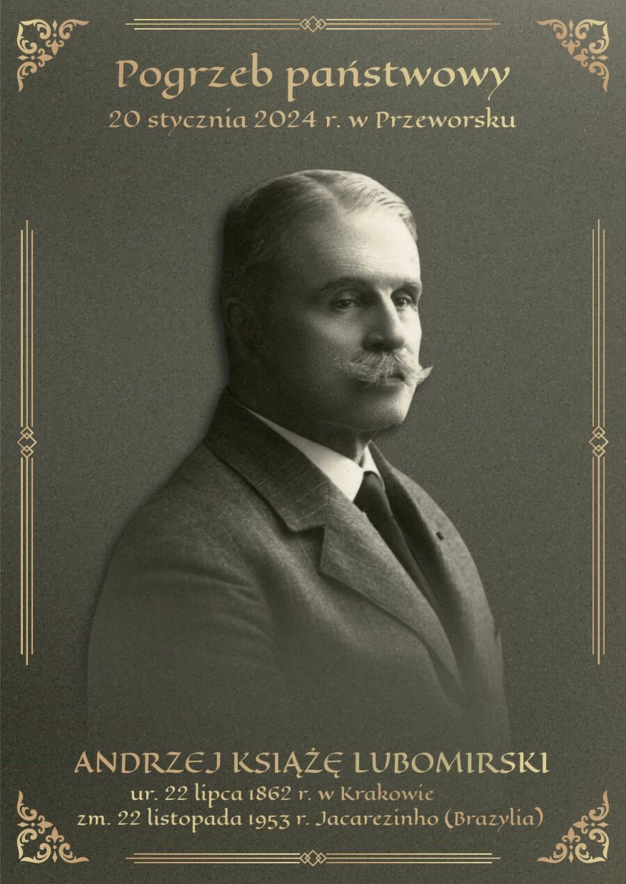 Plakat do pogrzebu śp. Andrzeja Księcia Lubomirskiego
