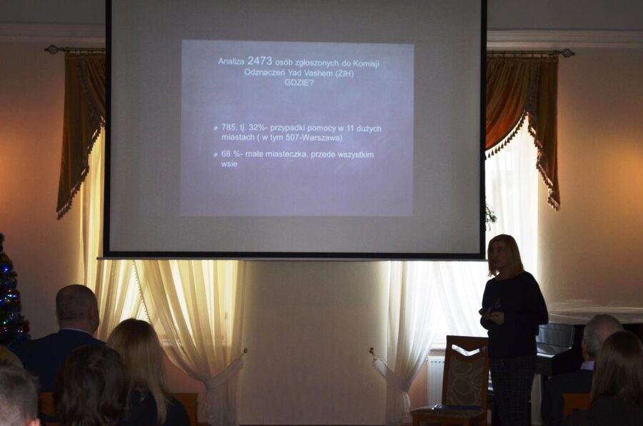 Wykład dr Aleksandry Namysło  „Polacy represjonowani za pomoc Żydom na terenie okupowanej przez Niemców Polski” – Leżajsk, 17 stycznia 2024. Fot. Muzeum Ziemi Leżajskiej