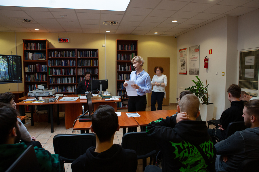 Lekcja archiwalna dla uczniów Zespołu Szkół Samochodowych w Rzeszowie – 26 stycznia 2024. Fot. Igor Witowicz (IPN)