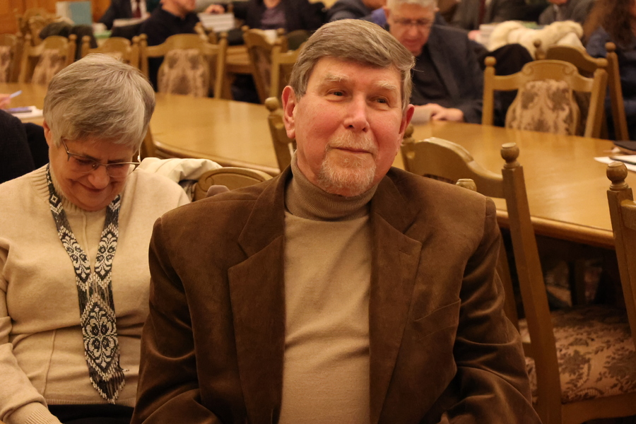 Prawnuk Witosa Marek Steindel wraz z żoną Barbarą na obchodach 150. rocznicy urodzin Wincentego Witosa – Rzeszów, 31 stycznia 2024. Fot. Katarzyna Gajda-Bator (IPN)