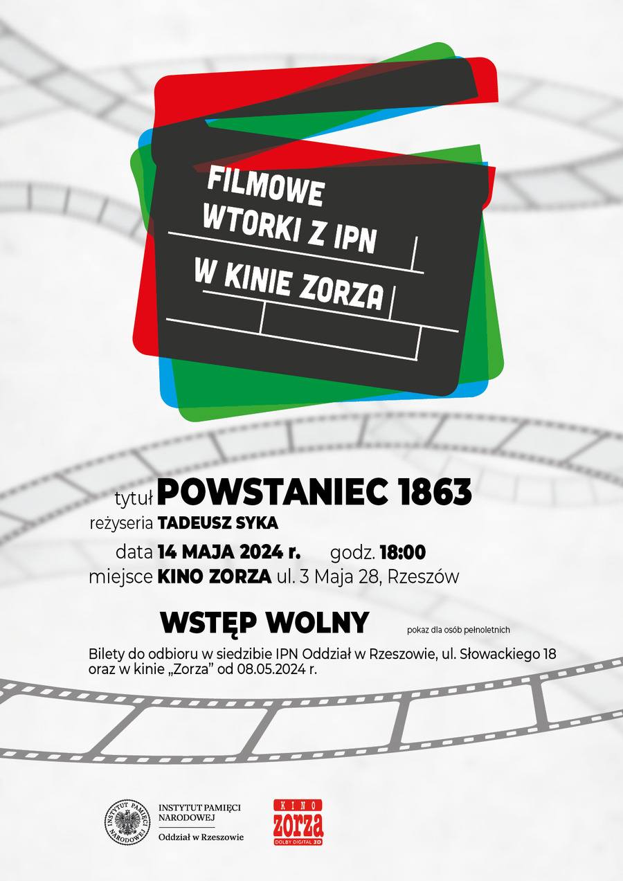 Plakat do filmu „Powstaniec 1863” w reżyserii Tadeusza Syki